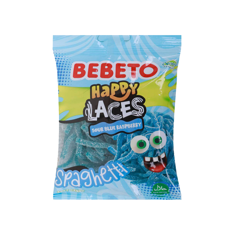 ببتو happy laces sour blue raspberry